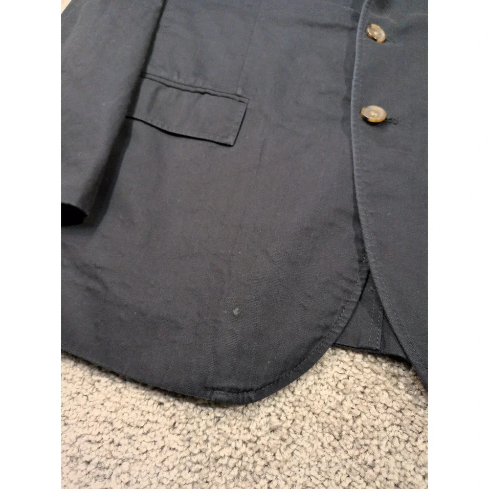J.Crew Mens Navy‎ Blue Cotton Blazer Sport Coat 42R Two-Button Notch Lapel
